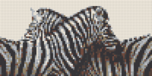 Brick mosaic kit Zebras - brixio® 
