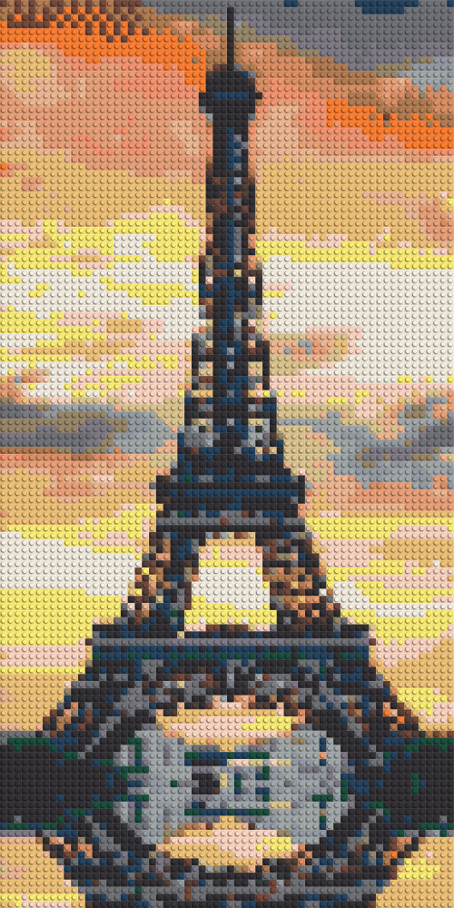 Klemmbaustein-Mosaik 'Eiffelturm' von brixio®