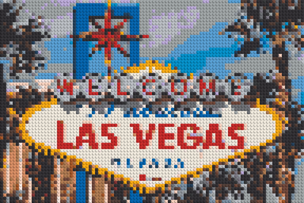 Klemmbaustein-Mosaik 'Las Vegas Sign' von brixio®