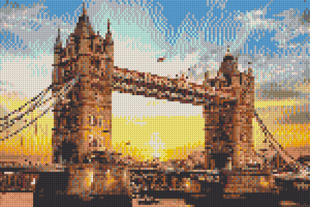 Klemmbaustein-Mosaik 'Tower Bridge' von brixio®