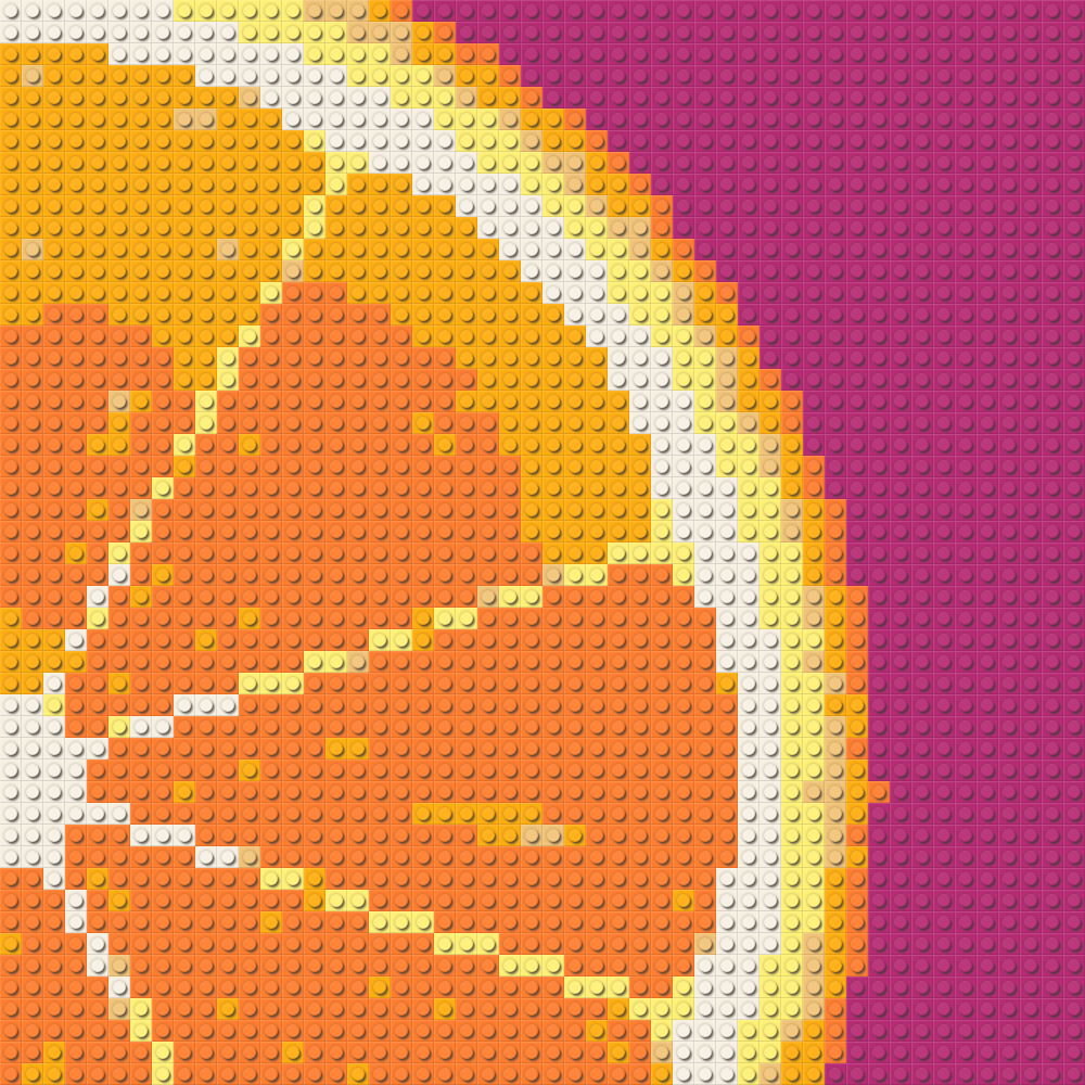 Klemmbaustein-Mosaik 'Orange' von brixio®