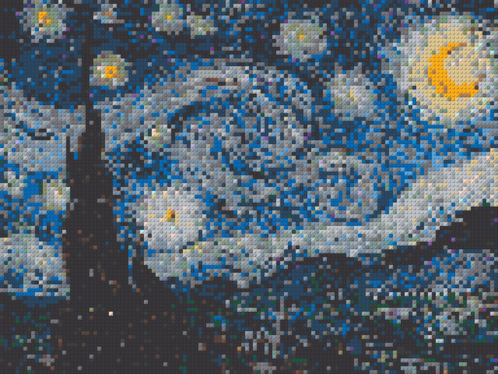 Klemmbaustein-Mosaik 'Sternennacht' von brixio®