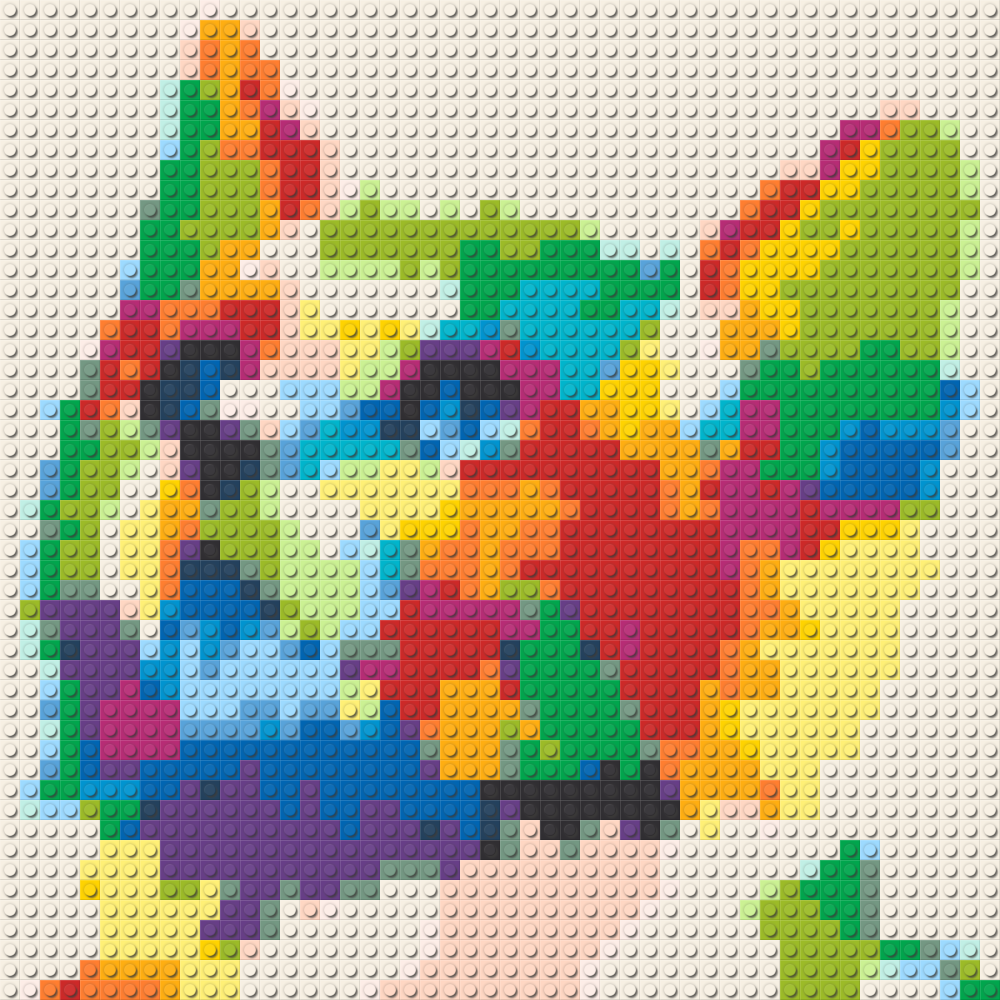 Klemmbaustein-Mosaik 'Kitten' von brixio®