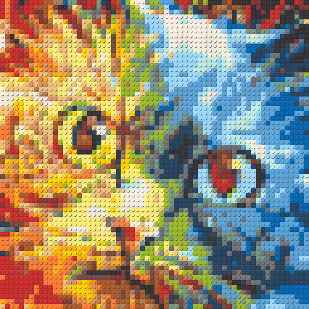 Klemmbaustein-Mosaik 'Hypno Cat' von brixio®