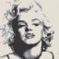 Klemmbaustein-Mosaik 'Marilyn Monroe - monochrome'