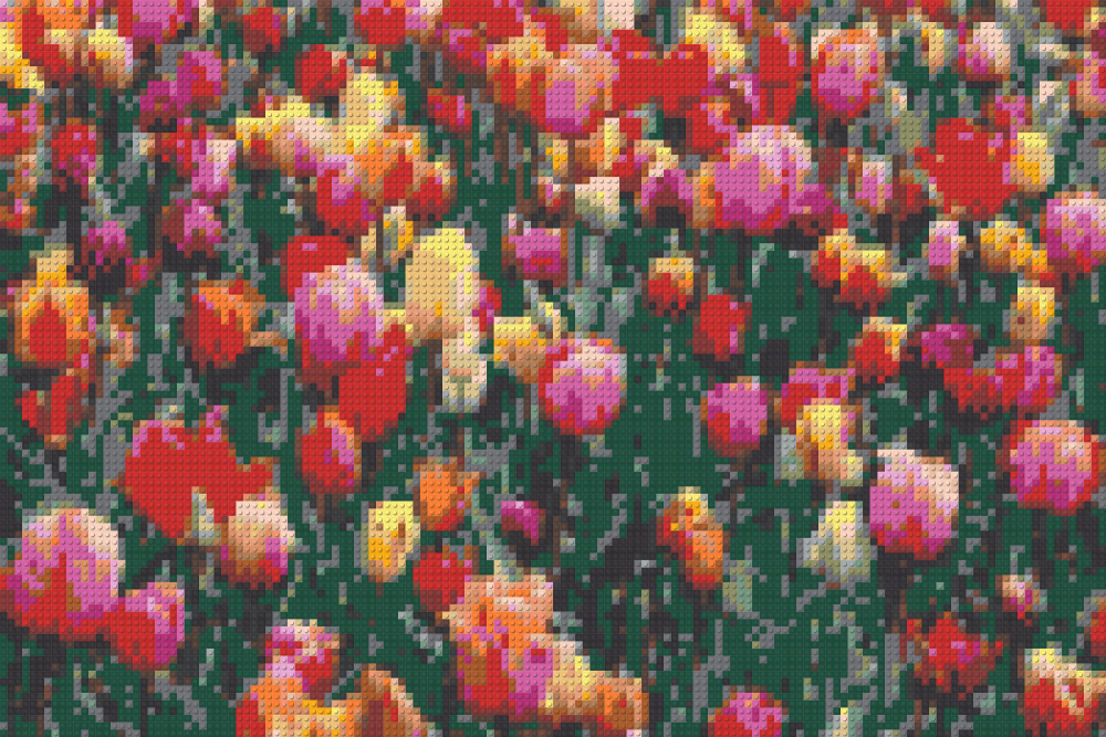 Klemmbaustein-Mosaik 'Blumenwiese' von brixio®