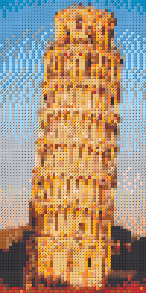Klemmbaustein-Mosaik 'Schiefer Turm von Pisa' von brixio®