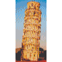 Klemmbaustein-Mosaik 'Schiefer Turm von Pisa'
