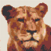 Klemmbaustein-Mosaik 'Lioness'
