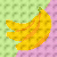 Klemmbaustein-Mosaik 'Bananen'