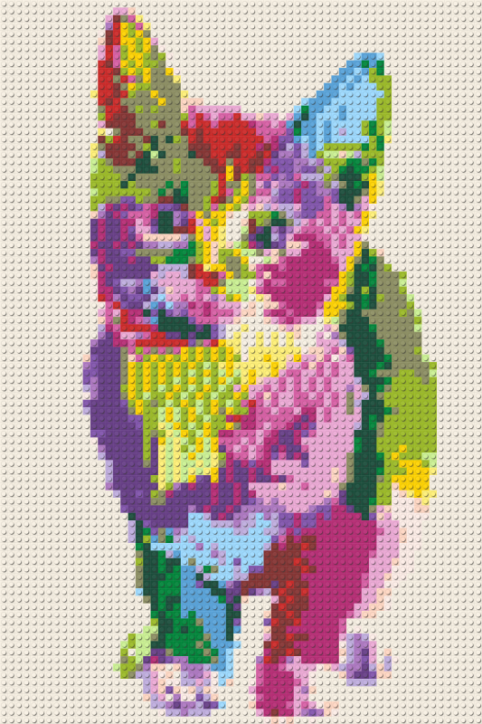 Klemmbaustein-Mosaik 'Cat Jack' von brixio®