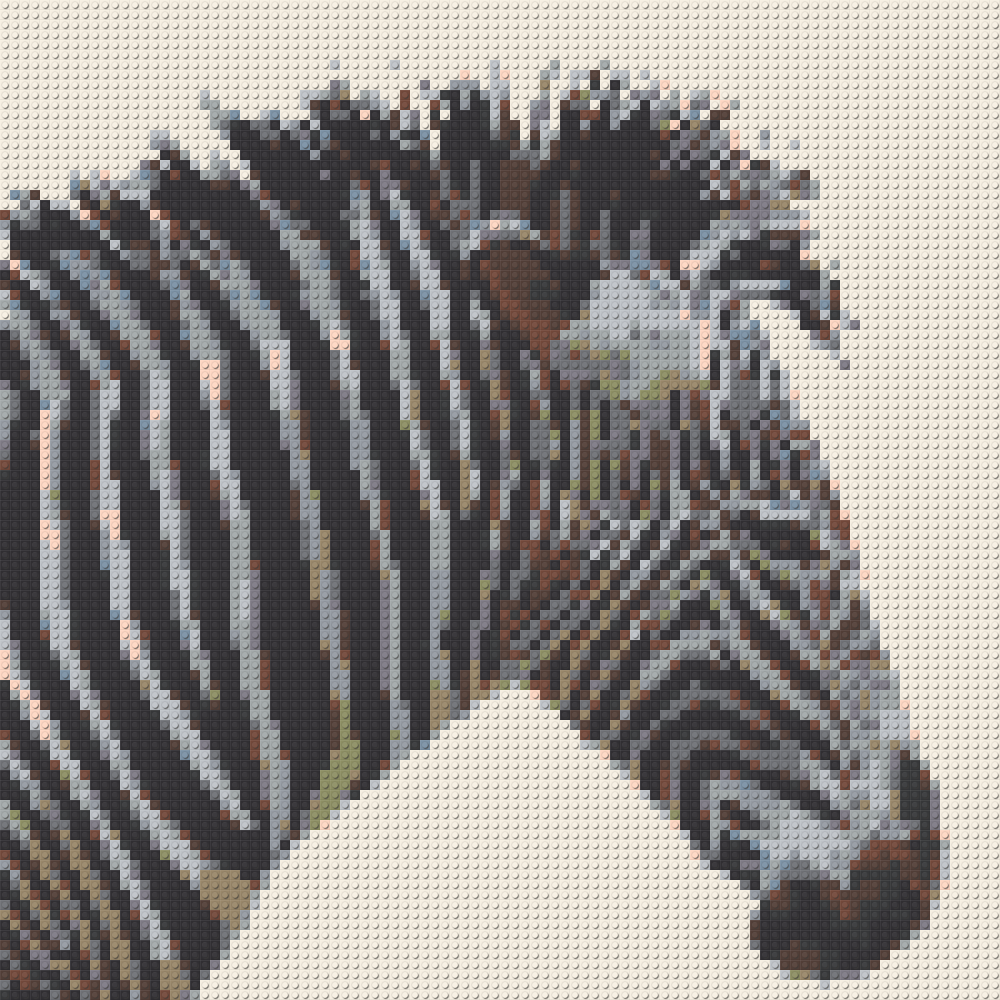 Klemmbaustein-Mosaik 'Zebra' von brixio®
