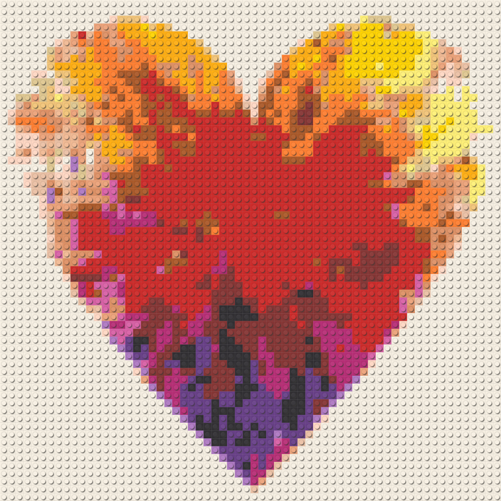 Klemmbaustein-Mosaik 'Herz bunt' von brixio®