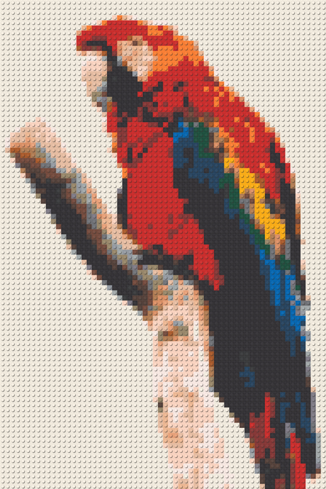 Klemmbaustein-Mosaik 'Papagei' von brixio®