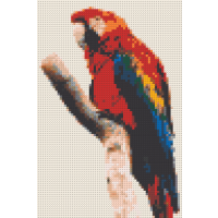 Klemmbaustein-Mosaik 'Papagei'