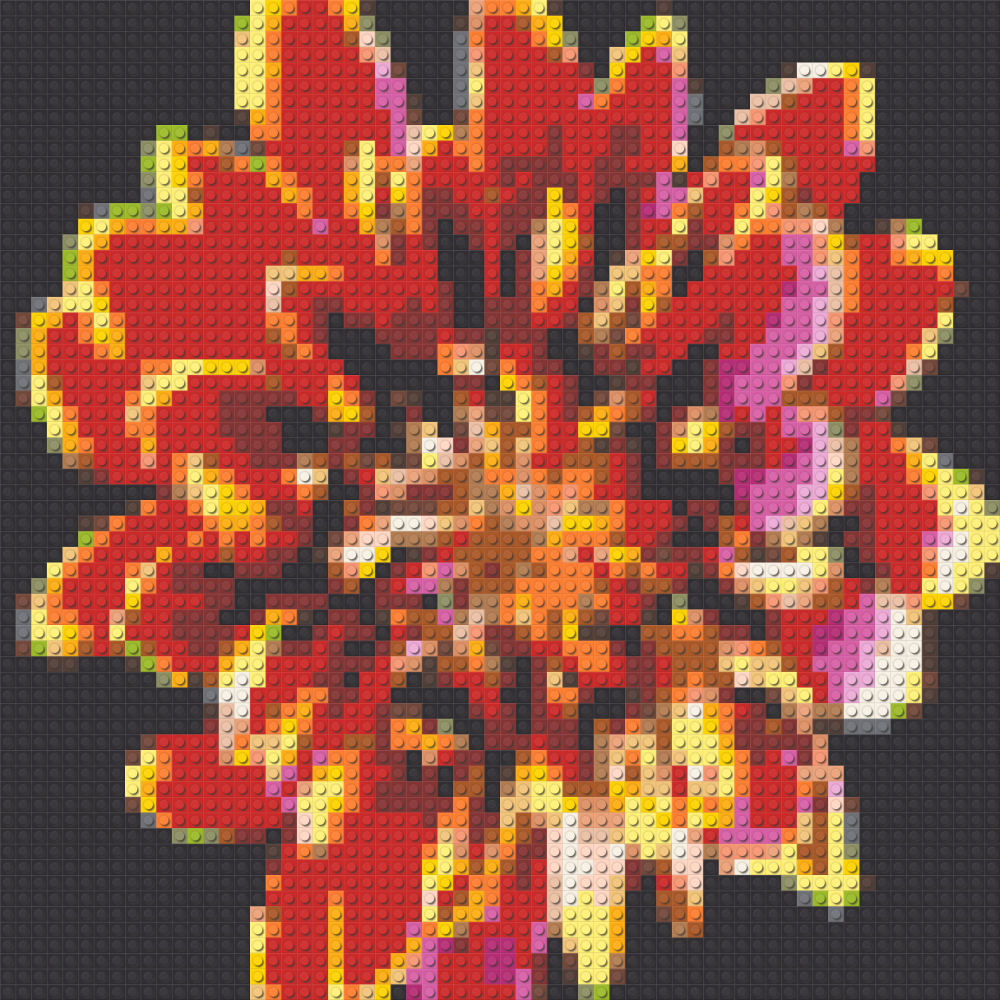 Klemmbaustein-Mosaik 'Chrysantheme' von brixio®