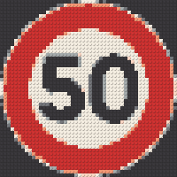 Klemmbaustein-Mosaik '50 Schild'