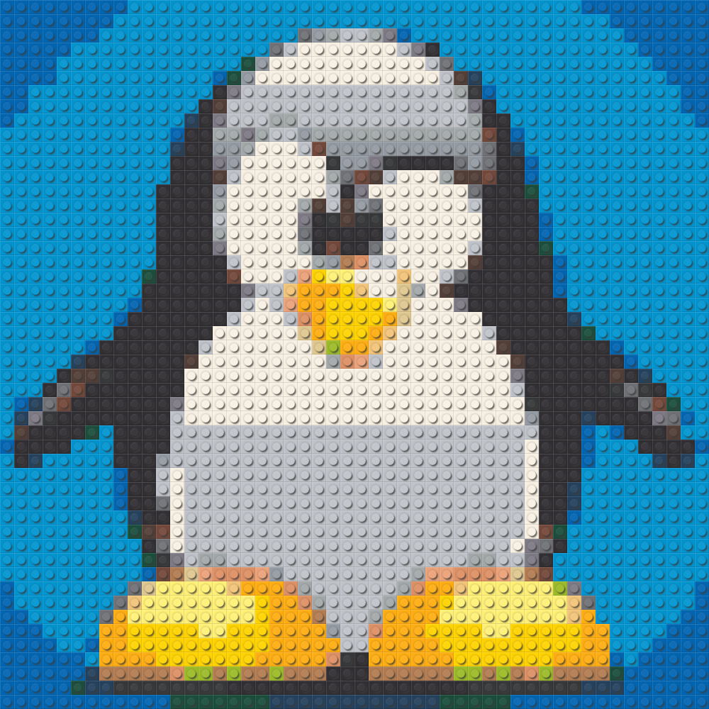 Klemmbaustein-Mosaik 'Pinguin' von brixio®