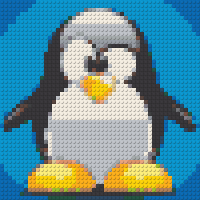 Klemmbaustein-Mosaik 'Pinguin'