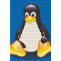 Klemmbaustein-Mosaik 'Linux-Pinguin'