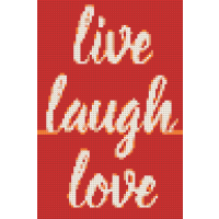 Klemmbaustein-Mosaik 'live laugh love'