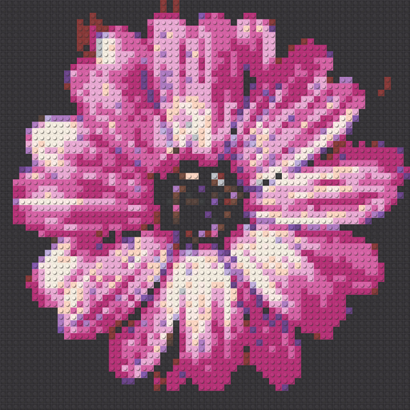 Klemmbaustein-Mosaik 'Blüte, pink' von brixio®