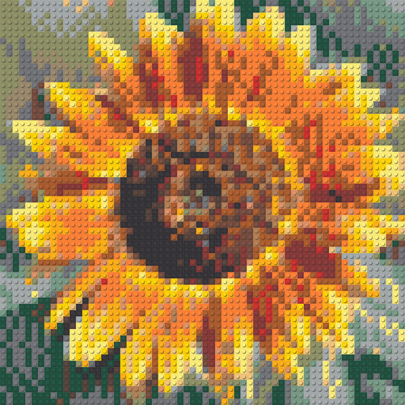 Klemmbaustein-Mosaik 'Sonnenblume' von brixio®