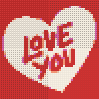 Klemmbaustein-Mosaik 'Love You'