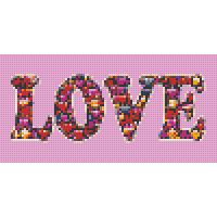 Klemmbaustein-Mosaik 'LOVE'