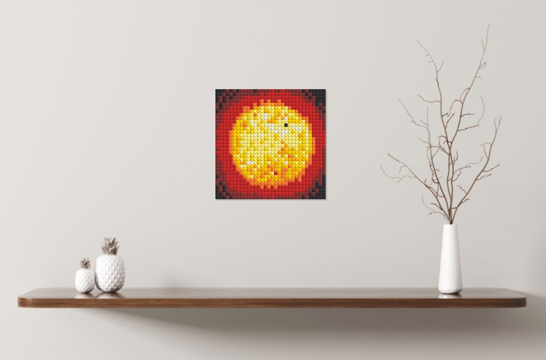 Mosaik-Ansicht auf einem Regal 'Sonne' (Simulation)
