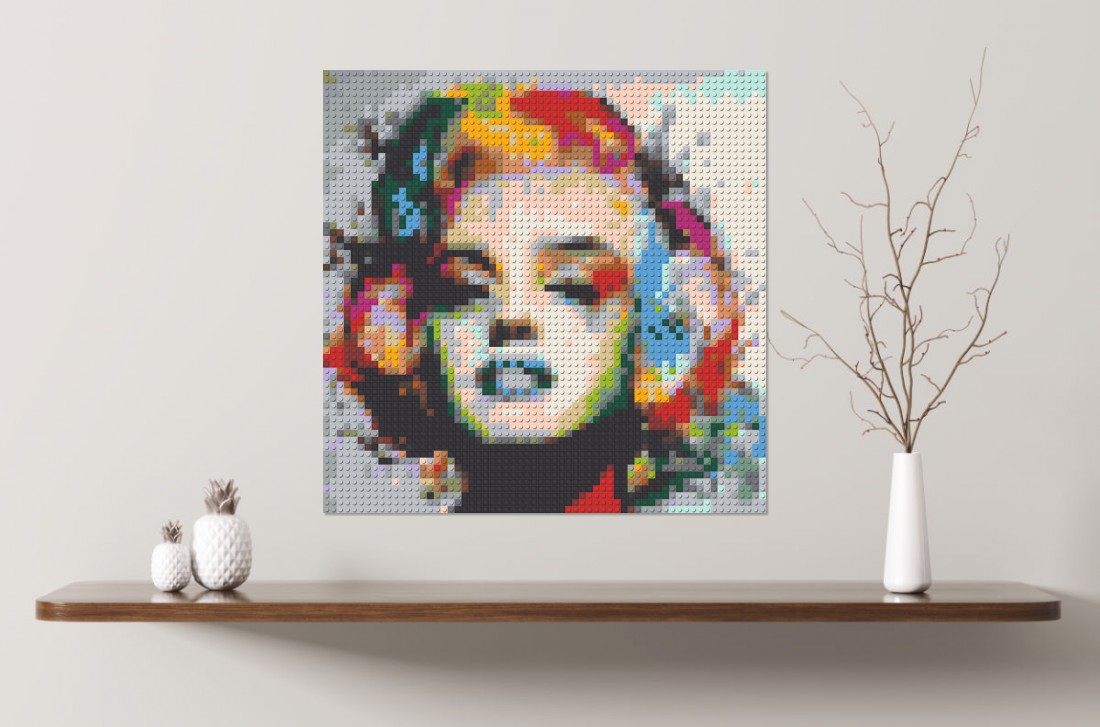 Mosaik-Ansicht auf einem Regal 'Marilyn Monroe - bunt' (Simulation)