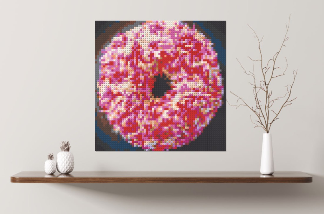 Mosaik-Ansicht auf einem Regal 'Donut' (Simulation)