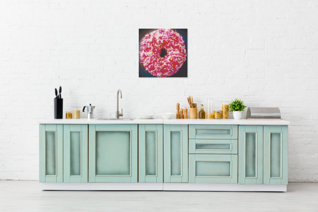 Raumansicht Küche Mosaik 'Klemmbaustein Mosaik 'Donut'' (Simulation)