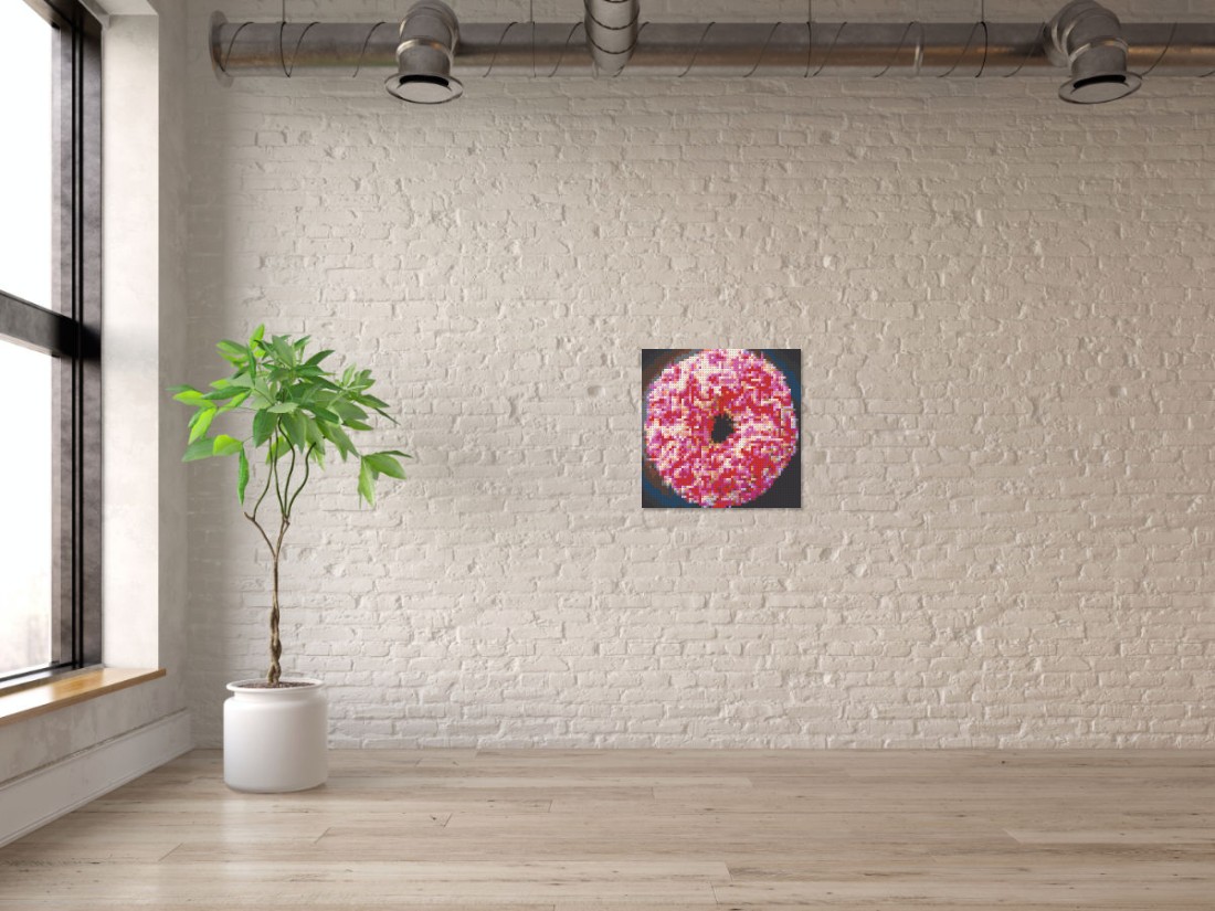 Mosaik-Ansicht 'Klemmbaustein Mosaik 'Donut'' an Mauer-Wand