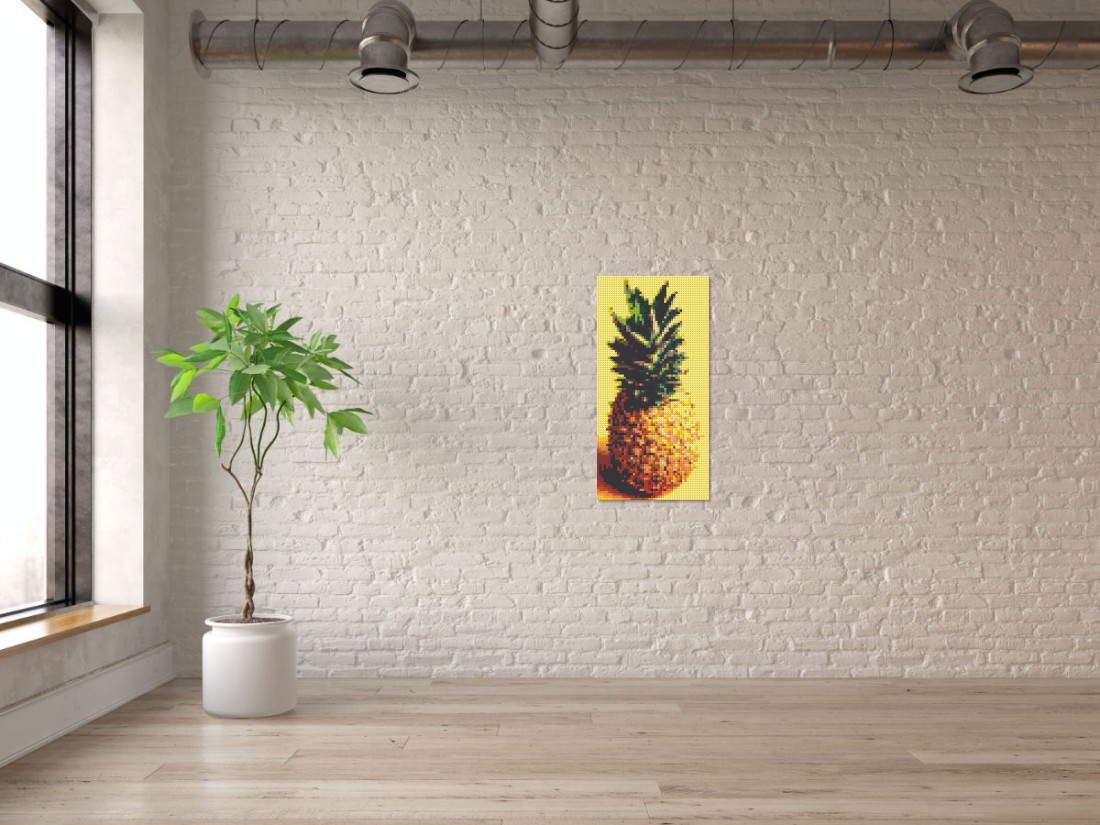 Mosaik-Ansicht 'Klemmbaustein Mosaik 'Ananas'' an Mauer-Wand