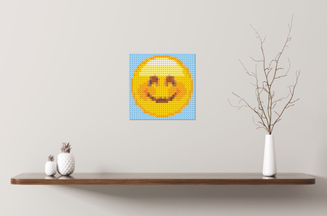 Mosaik-Ansicht auf einem Regal 'Smiley' (Simulation)